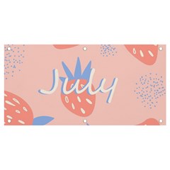 July Summer Strawberry Pink Berry Banner And Sign 4  X 2  by Grandong