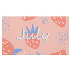 July Summer Strawberry Pink Berry Banner And Sign 7  X 4  by Grandong