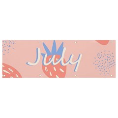 July Summer Strawberry Pink Berry Banner And Sign 9  X 3  by Grandong