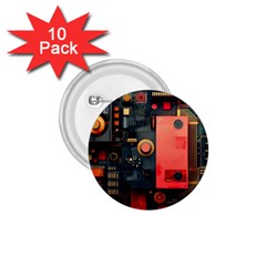 Tech Technology Pattern 1 75  Buttons (10 Pack)