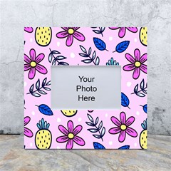 Flowers Petals Pineapples Fruit White Box Photo Frame 4  X 6  by Paksenen