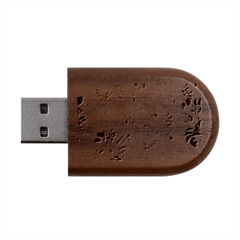 Textile Fabric Tropical Wood Oval Usb Flash Drive by Paksenen