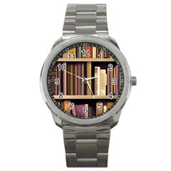 Books Bookshelves Office Fantasy Background Artwork Book Cover Apothecary Book Nook Literature Libra Sport Metal Watch by Posterlux