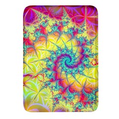 Fractal Spiral Abstract Background Vortex Yellow Rectangular Glass Fridge Magnet (4 Pack) by Ket1n9