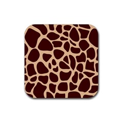 Animal Print Girraf Patterns Rubber Coaster (square) by Ket1n9