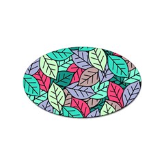 Pattern Leaves Background Nature Sticker (oval) by Proyonanggan