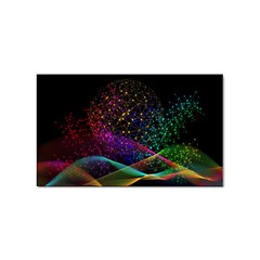 Particles Waves Line Multicoloured Sticker Rectangular (100 Pack) by Proyonanggan