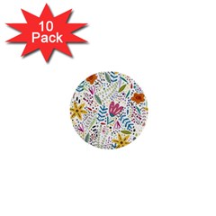 Flowers Nature Wallpaper Background 1  Mini Buttons (10 Pack)  by Proyonanggan