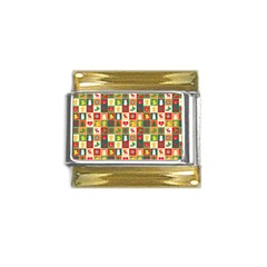 Template Christmas Pattern Gold Trim Italian Charm (9mm) by Proyonanggan