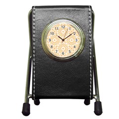 Oaxaca Black Mud Mexico Indigenous Pen Holder Desk Clock by anzea