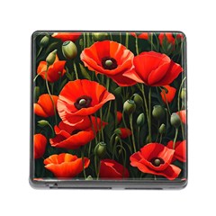 Flowers Poppies Bloom Blossom Art Memory Card Reader (square 5 Slot) by Apenda