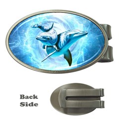 Dolphin Blue Sea Fantasy Money Clips (oval)  by Maspions