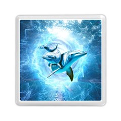 Dolphin Blue Sea Fantasy Memory Card Reader (square) by Maspions