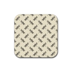 Dragonfy Insect Pattern Rubber Coaster (square) by Maspions