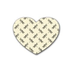 Dragonfy Insect Pattern Rubber Heart Coaster (4 Pack) by Maspions