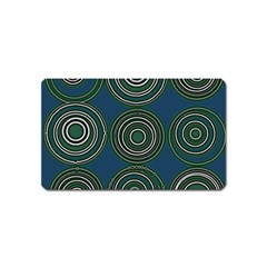 Mazipoodles Retro Circles Revisited- Teal Green White  Magnet (name Card) by Mazipoodles