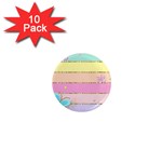 Pastel, Butterfly, Spring, Stripes, 1  Mini Magnet (10 pack)  Front