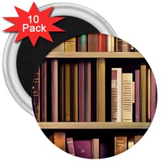 Books Bookshelves Office Fantasy Background Artwork Book Cover Apothecary Book Nook Literature Libra 3  Magnets (10 Pack)  by Posterlux