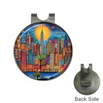 City New York Nyc Skyscraper Skyline Downtown Night Business Urban Travel Landmark Building Architec Hat Clips with Golf Markers Front