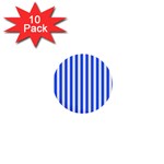 Blue Stripes, Sticker, Stickers 1  Mini Buttons (10 pack)  Front