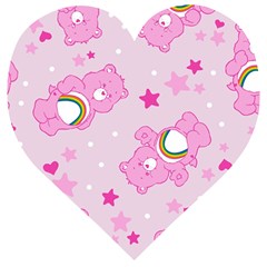 Cheer Bear Pink, Care, Care Bears, Cartoon Wooden Puzzle Heart by kyorashop23