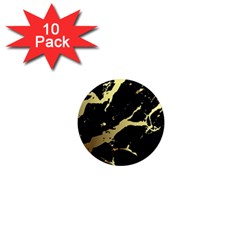 Marble Black, Kiss, Gold, Pretty 1  Mini Magnet (10 Pack)  by kyorashop23