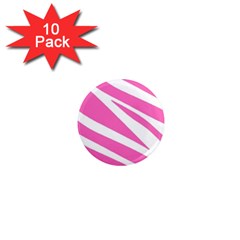 White Pink Stripes, Pattern 1  Mini Magnet (10 Pack)  by kyorashop23