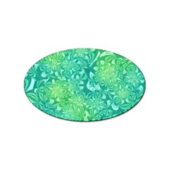 Retro Flower Pattern Design Batik Sticker (oval) by Posterlux