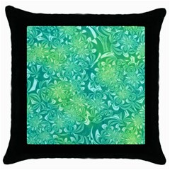 Retro Flower Pattern Design Batik Throw Pillow Case (black) by Posterlux