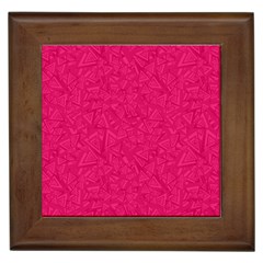 Pink Abstract Crimson Triangle Framed Tile by Posterlux