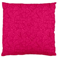 Pink Abstract Crimson Triangle Large Cushion Case (one Side) by Posterlux