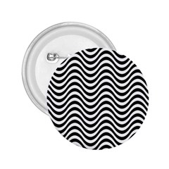 Black White Wave Pattern Wavy Water Seamless 2 25  Buttons by Posterlux