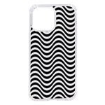 Black White Wave Pattern Wavy Water Seamless iPhone 14 Pro Max TPU UV Print Case Front