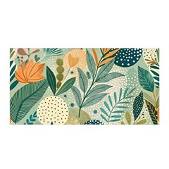 Leaves Pattern Flora Nature Satin Wrap 35  X 70  by Posterlux