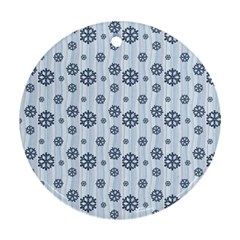 Snowflakes Winter Christmas Ornament (round) by anzea