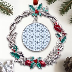 Snowflakes Winter Christmas Metal X mas Wreath Holly Leaf Ornament by anzea