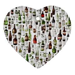 Bottle Chic Print Patterns Heart Ornament (two Sides) by BellaVistaTshirt02