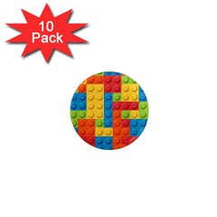 Lego Bricks, Colorful Dots Background 1  Mini Magnet (10 Pack)  by kyorashop23