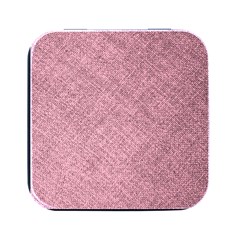 Pink Fabric Texture, Knitted Pink Texture, Square Metal Box (black) by kyorashop23