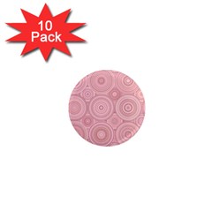 Pink Retro Texture With Circles, Retro Circles Background, 1  Mini Magnet (10 Pack)  by kyorashop23