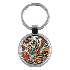 Madhubani Art A Key Chain (round) by BellaVistaTshirt02