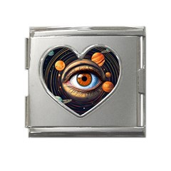 Eye Of The Universe (ai) Mega Link Heart Italian Charm (18mm) by dflcprintsclothing