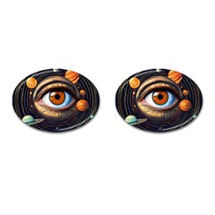 Eye Of The Universe (ai) Cufflinks (oval) by dflcprintsclothing