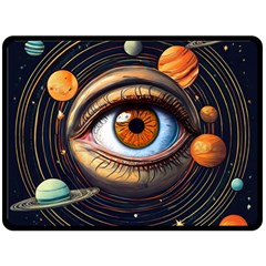 Eye Of The Universe (ai) Fleece Blanket (large) by dflcprintsclothing