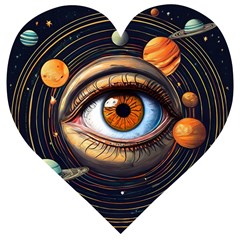 Eye Of The Universe (ai) Wooden Puzzle Heart by dflcprintsclothing