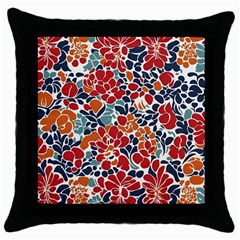 Colorfuleclecticfloralpattern Throw Pillow Case (black) by BellaVistaTshirt02