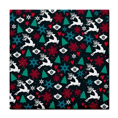 Holiday Season Pattern December Happy Holidays Merry Christmas Winter Family Festive New Year Tile Coaster by Maspions