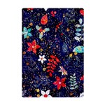 Festive Floral Pattern Christmas Blue Floral Flower Foliage Leaves Pattern Red Snow Winter A5 Acrylic Clipboard Back