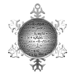 Math Formula Metal Small Snowflake Ornament by Bedest