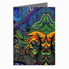 Psychedelic Digital Art Artwork Landscape Colorful Greeting Cards (pkg Of 8) by Bedest